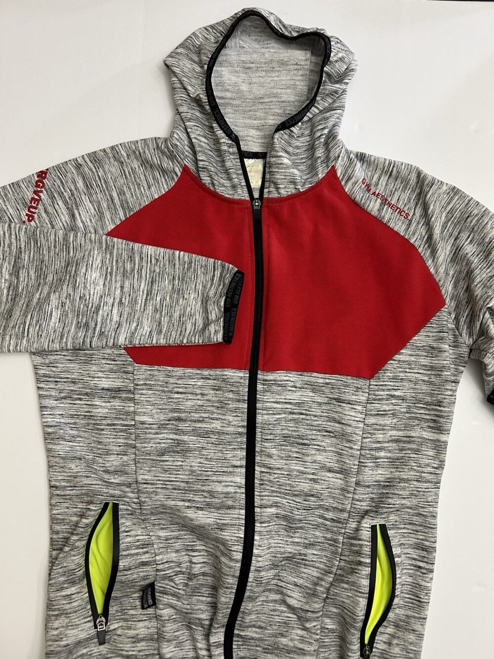 Gymshark Women’s Jacket Hoodie Zip Up Raglan Colorblock Athletic Pump Cover XXL